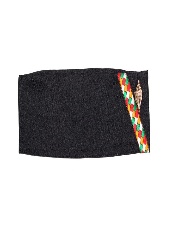 Yanwenx Cotton Uttarakhand Pahadi Topi, Brahmakamal Uttarakhand Cap, Himachali Cap (Set of 2),Black|White - Image 5